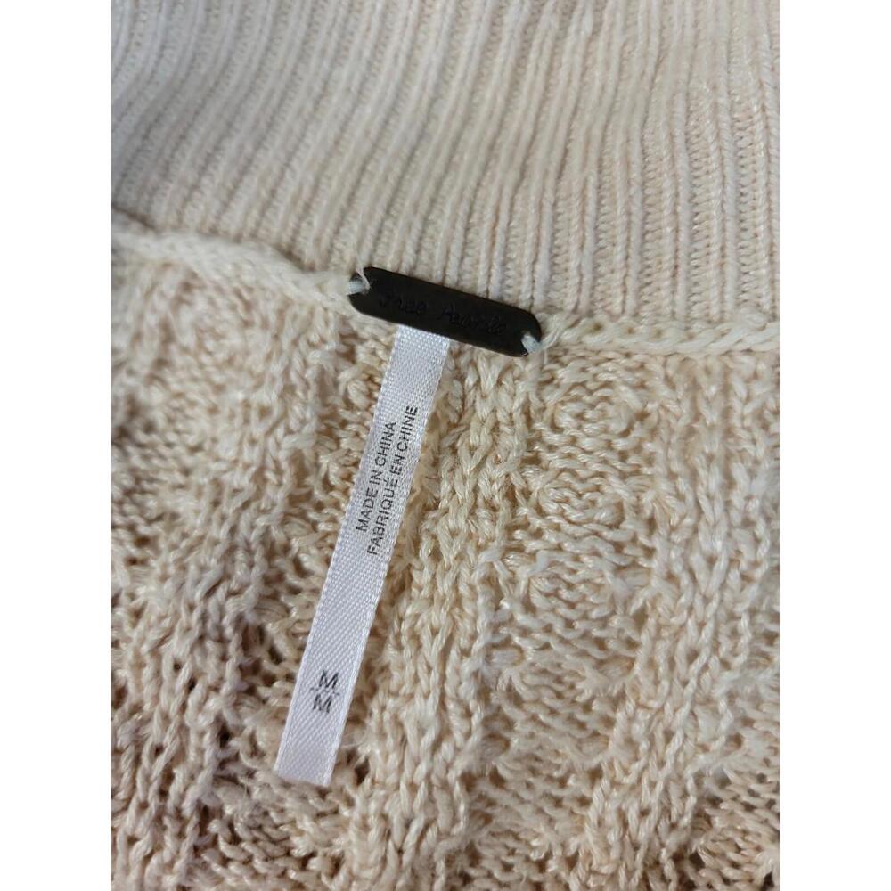 Cream Free People Meyer Lemon Balloon Sleeve Ruffle Pullover Sweater Size M #F - Picture 7 of 8